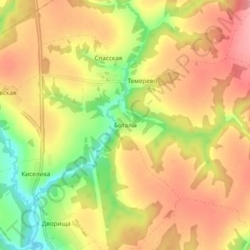 Топографическая карта Боталы, высота, рельеф
