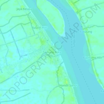 Топографическая карта Samuda Kota, высота, рельеф