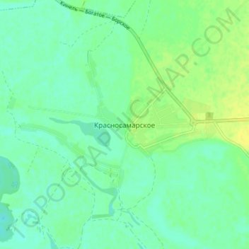 Топографическая карта Красносамарское, высота, рельеф