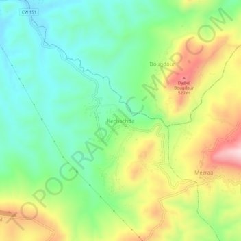 Топографическая карта Kechachda, высота, рельеф