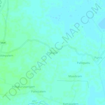 Топографическая карта Indupur, высота, рельеф