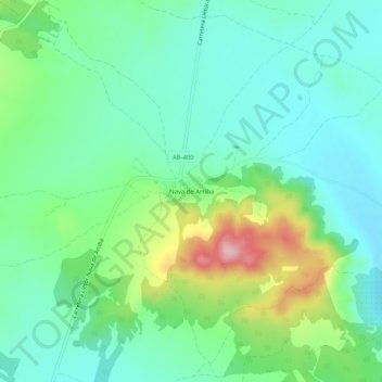 Топографическая карта Nava de Arriba, высота, рельеф
