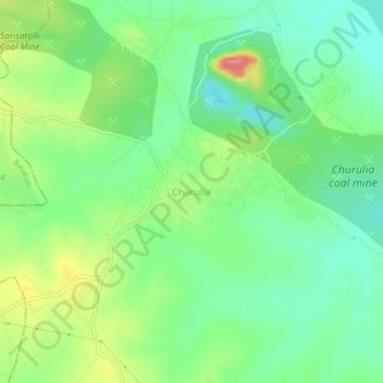 Топографическая карта Churulia, высота, рельеф