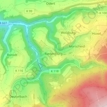Топографическая карта Riedenburg, высота, рельеф