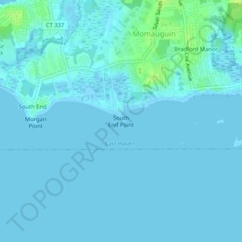 Топографическая карта South End Point, высота, рельеф