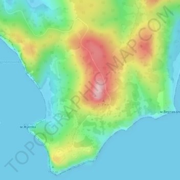 Топографическая карта Маячная, высота, рельеф
