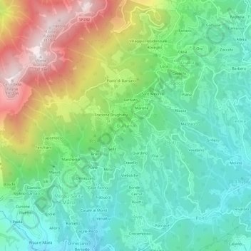 Топографическая карта Bulliana, высота, рельеф