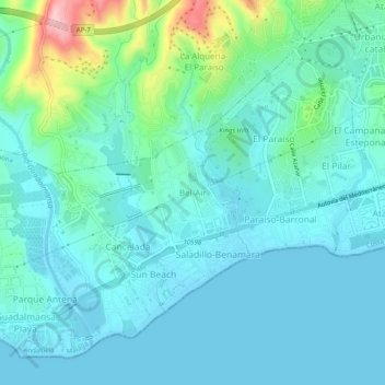Топографическая карта Bel-Air, высота, рельеф