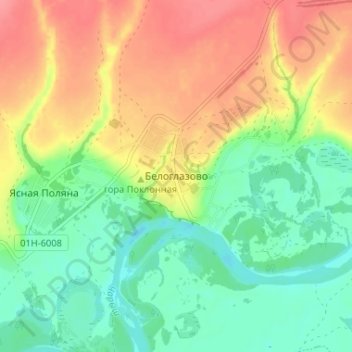 Топографическая карта Белоглазово, высота, рельеф