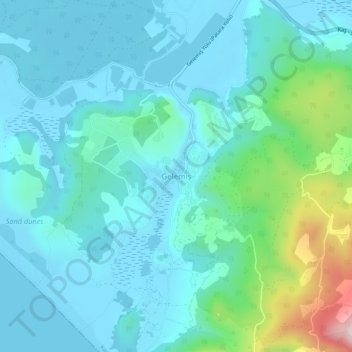 Топографическая карта Gelemiş, высота, рельеф