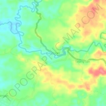 Топографическая карта Kunduran, высота, рельеф