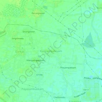 Топографическая карта Kannampalayam, высота, рельеф
