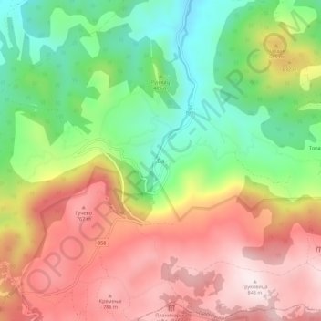 Топографическая карта Ба, высота, рельеф