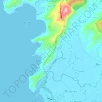 Топографическая карта Natipuan, высота, рельеф