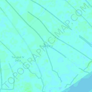 Топографическая карта Kuala Baru, высота, рельеф