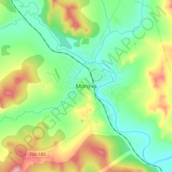 Топографическая карта Могоча, высота, рельеф