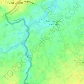 Топографическая карта Haringe, высота, рельеф