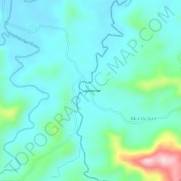 Топографическая карта Pagdawitan, высота, рельеф