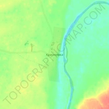 Топографическая карта Красноярка, высота, рельеф