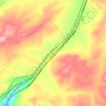 Топографическая карта Wahsatch, высота, рельеф