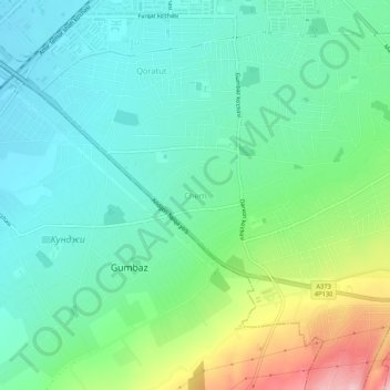 Топографическая карта Чем, высота, рельеф