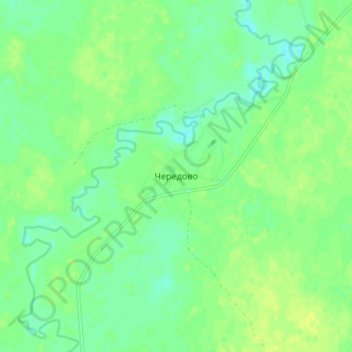 Топографическая карта Чередово, высота, рельеф