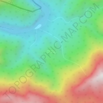 Топографическая карта Bishing, высота, рельеф