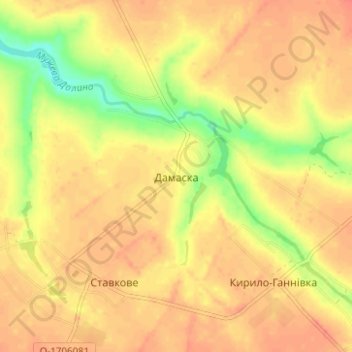 Топографическая карта Дамаска, высота, рельеф