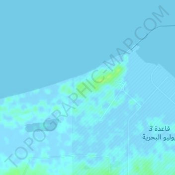 Топографическая карта Mersa Jarjub, высота, рельеф