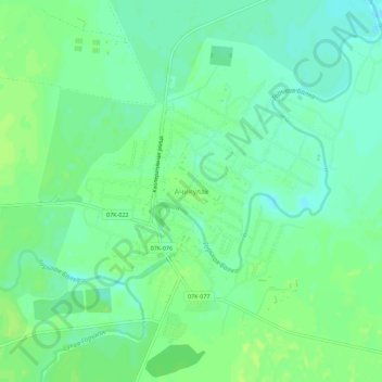 Топографическая карта Ачикулак, высота, рельеф