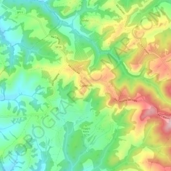 Топографическая карта Castelfalfi, высота, рельеф