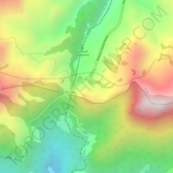 Топографическая карта Brazilian Highlands, высота, рельеф