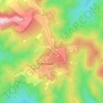 Топографическая карта Хан-Чокрак, высота, рельеф