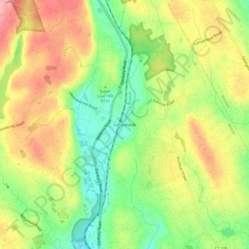 Топографическая карта Cannondale, высота, рельеф
