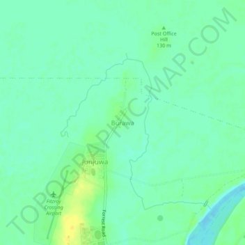 Топографическая карта Burawa, высота, рельеф