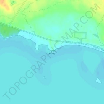Топографическая карта Huron Point, высота, рельеф