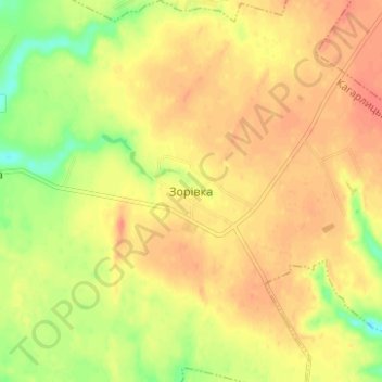Топографическая карта Зоревка, высота, рельеф