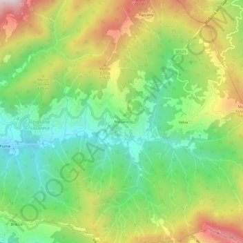 Топографическая карта Missano, высота, рельеф