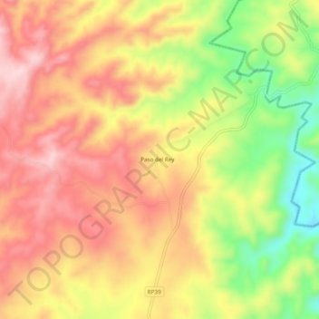 Топографическая карта Paso del Rey, высота, рельеф