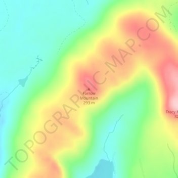 Топографическая карта Farrow Mountain, высота, рельеф