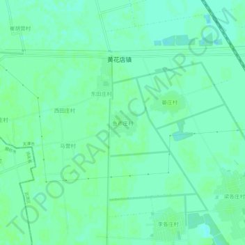 Топографическая карта 鱼市庄村, высота, рельеф