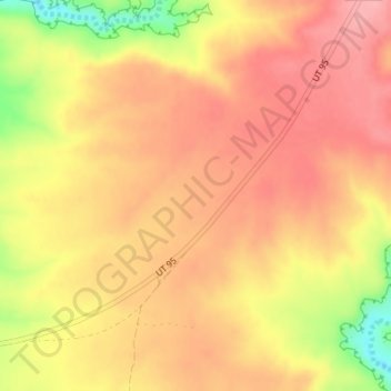 Топографическая карта Harmony Flat, высота, рельеф