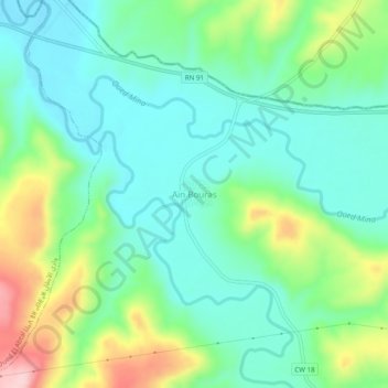 Топографическая карта Aïn Bouras, высота, рельеф