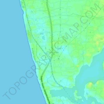 Топографическая карта Chavara, высота, рельеф