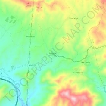 Топографическая карта Gafarillos, высота, рельеф