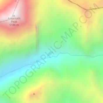 Топографическая карта Amarnath Cave Temple, высота, рельеф