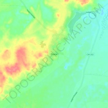 Топографическая карта Frane, высота, рельеф