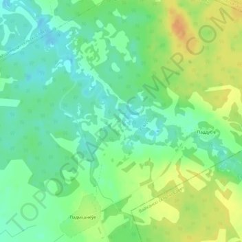 Топографическая карта Пузыково, высота, рельеф