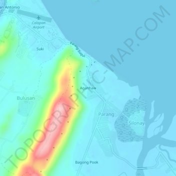 Топографическая карта Aganhaw, высота, рельеф