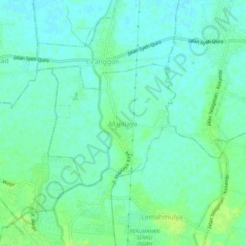Топографическая карта Majalaya, высота, рельеф